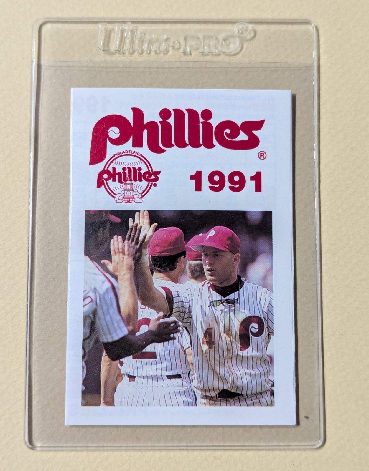 Pocket Schedule - 1991 Philadelphia Phillies Baseball MLB WEEU Radio ⚾️⚾️