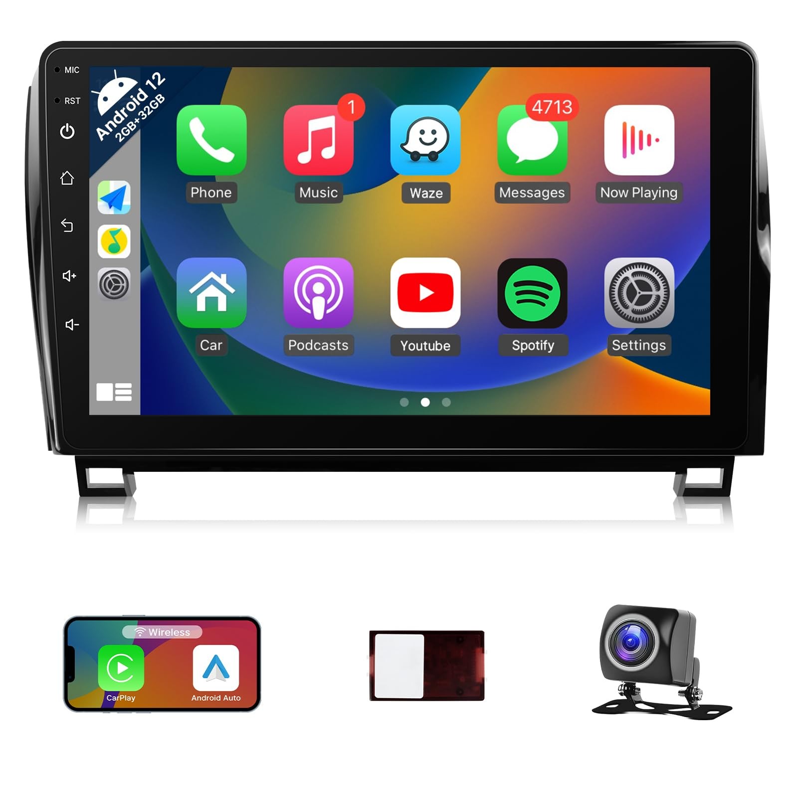 For Toyota Tundra 2007-13 Android 12 Apple CarPlay Car Stereo Radio FM WiFi GPS