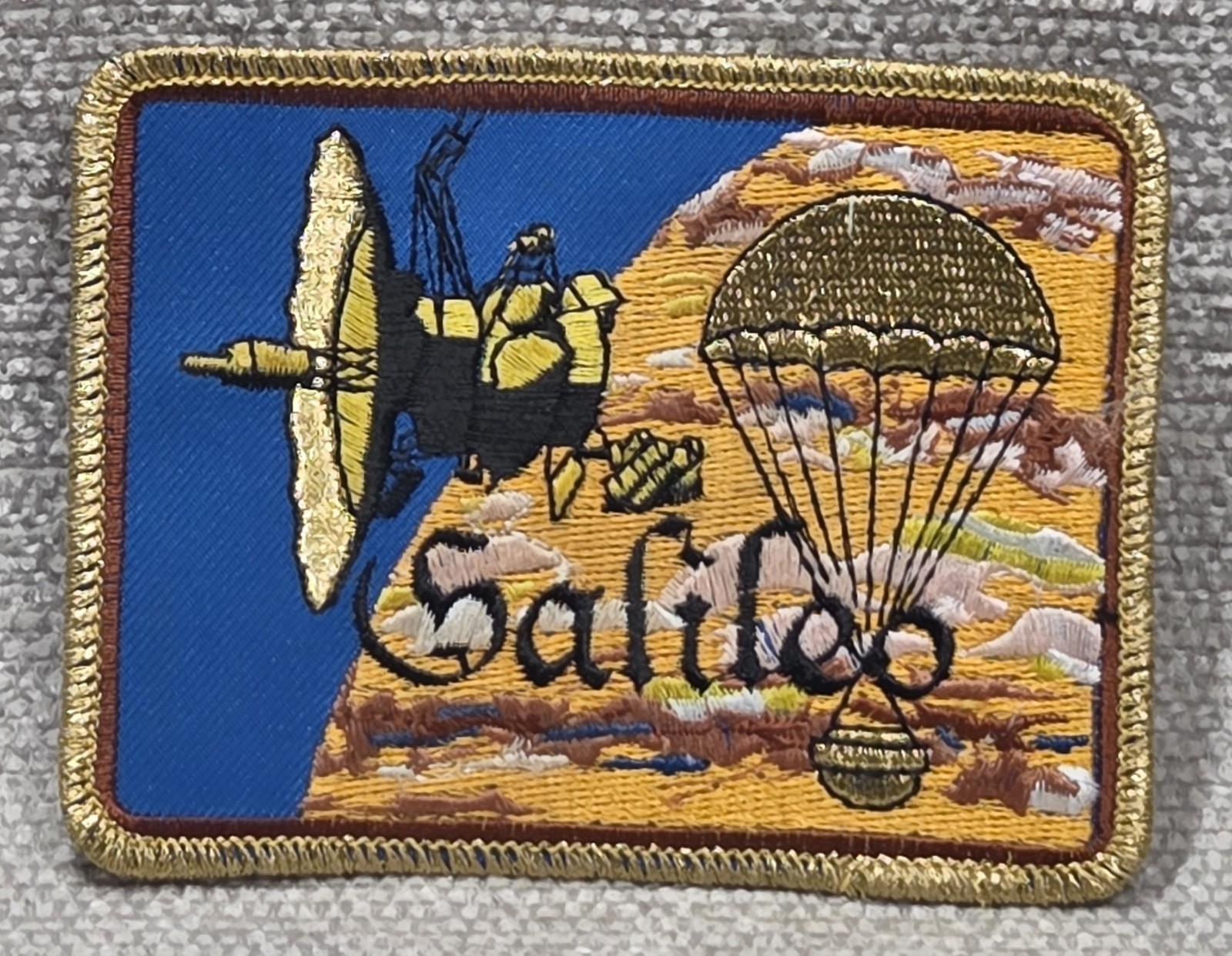 NASA Galileo Patch 3" x 4" Gold Trim Space Shuttle Atlantis Jupiter 1989