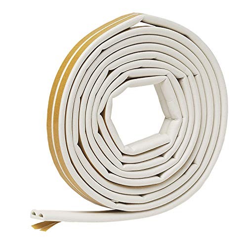 V25WA D-Section Rubber Self-Stick D-Section, 5/16" W, 1/4" T, 17 ft L, White