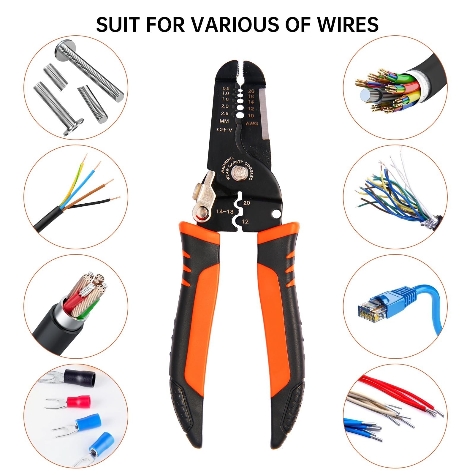 Wire Stripper, 3-rd Generation Wire Strippers or Crimping Tool, 5-IN-1 Wire C...
