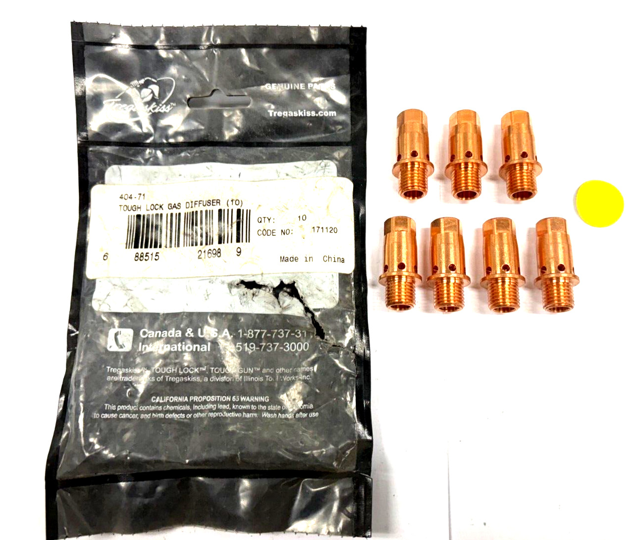 TREGASKISS GAS DIFFUSER TOUGH LOCK  PART NO 404-71  LOT OF 7