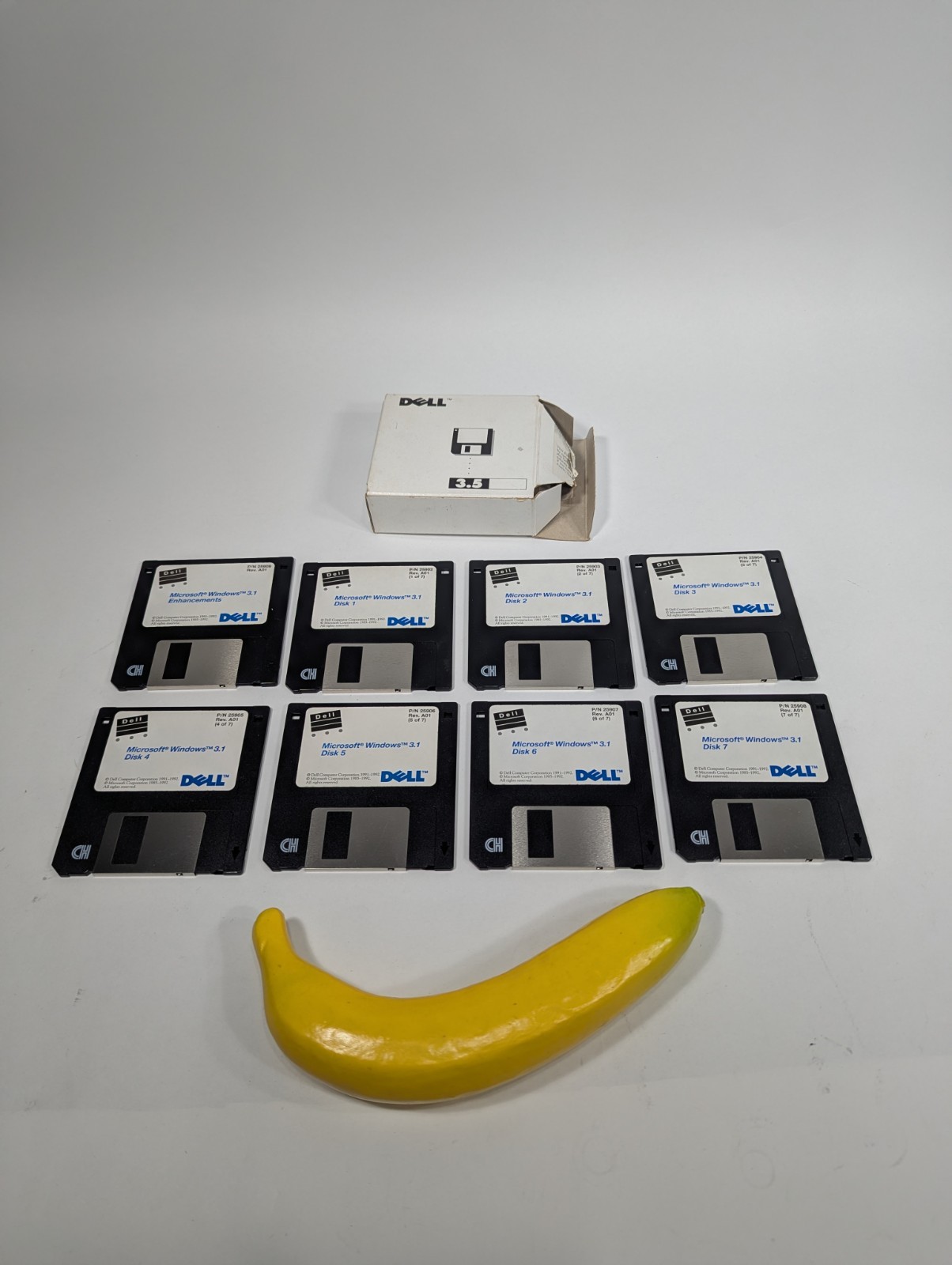 Microsoft Windows 3.1 Operating System 3.5" Floppy Disk 1-7 & Enhancements DELL
