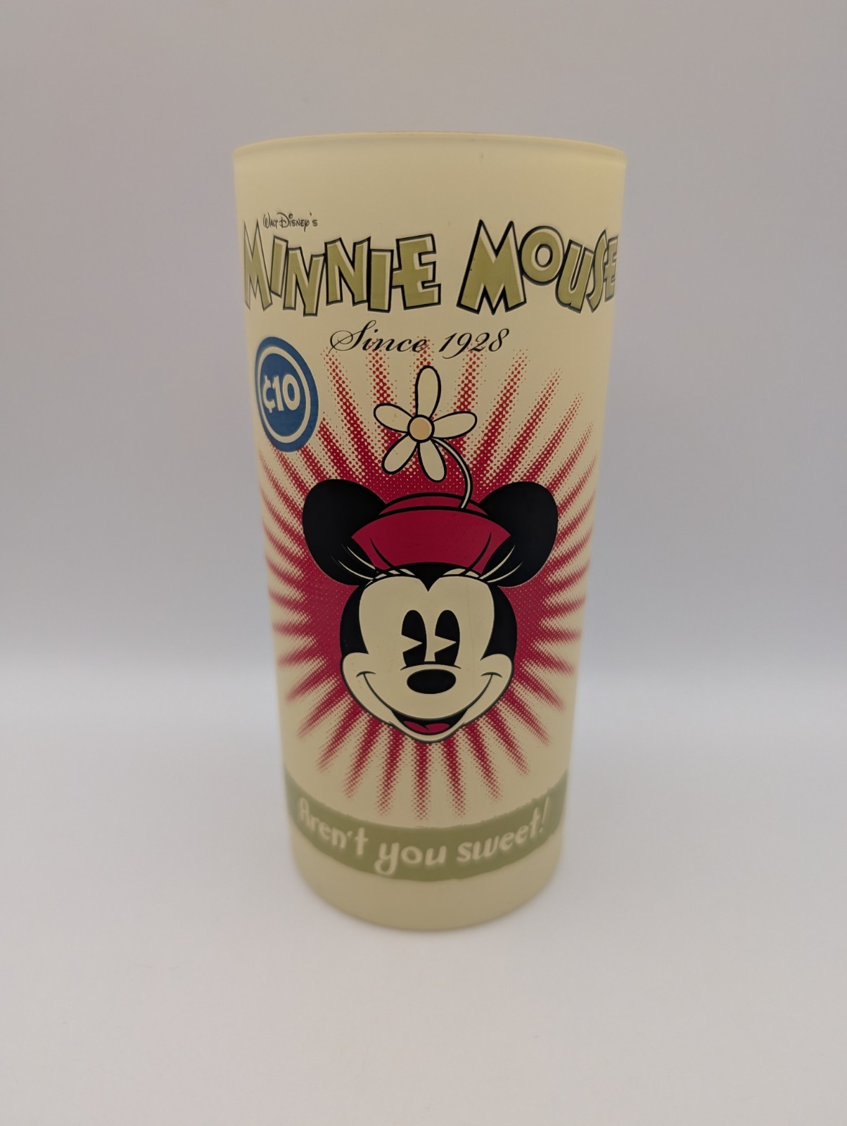 Disney Store Exclusive Minnie Mouse Aren't You Sweet Frosted Glass Tumbler