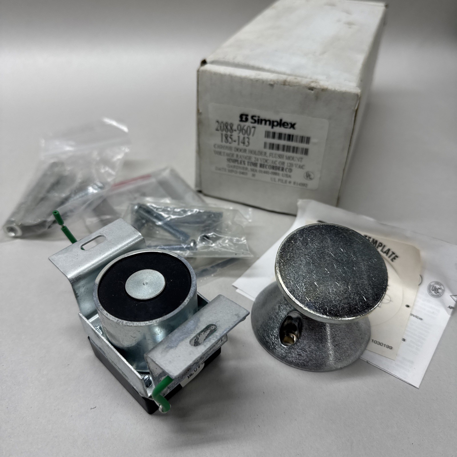 SIMPLEX 2088-9607 185-143 Chrome Door Holder Flush Mount 120 VAC 24 VDC/AC