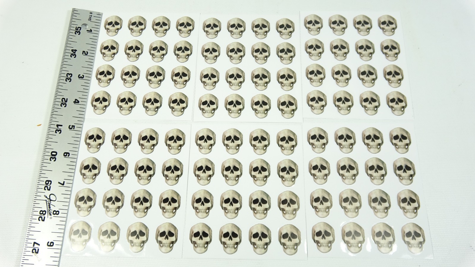 6 Sheets Halloween Smiling Skull 96 Stickers