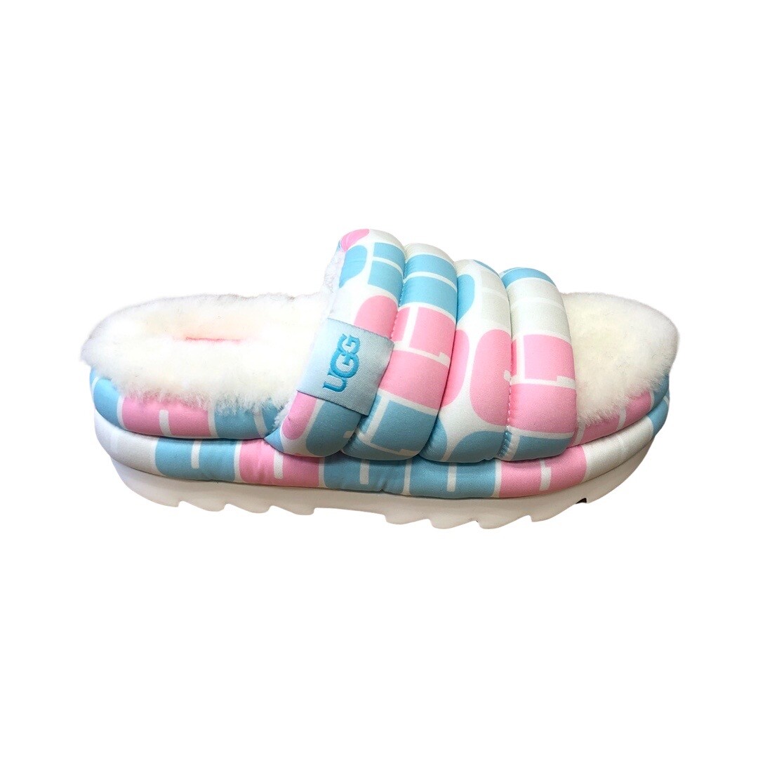 UGG Women's Maxi Pride Slide Logo Platform Slides Slippers 1127076 Rainbow