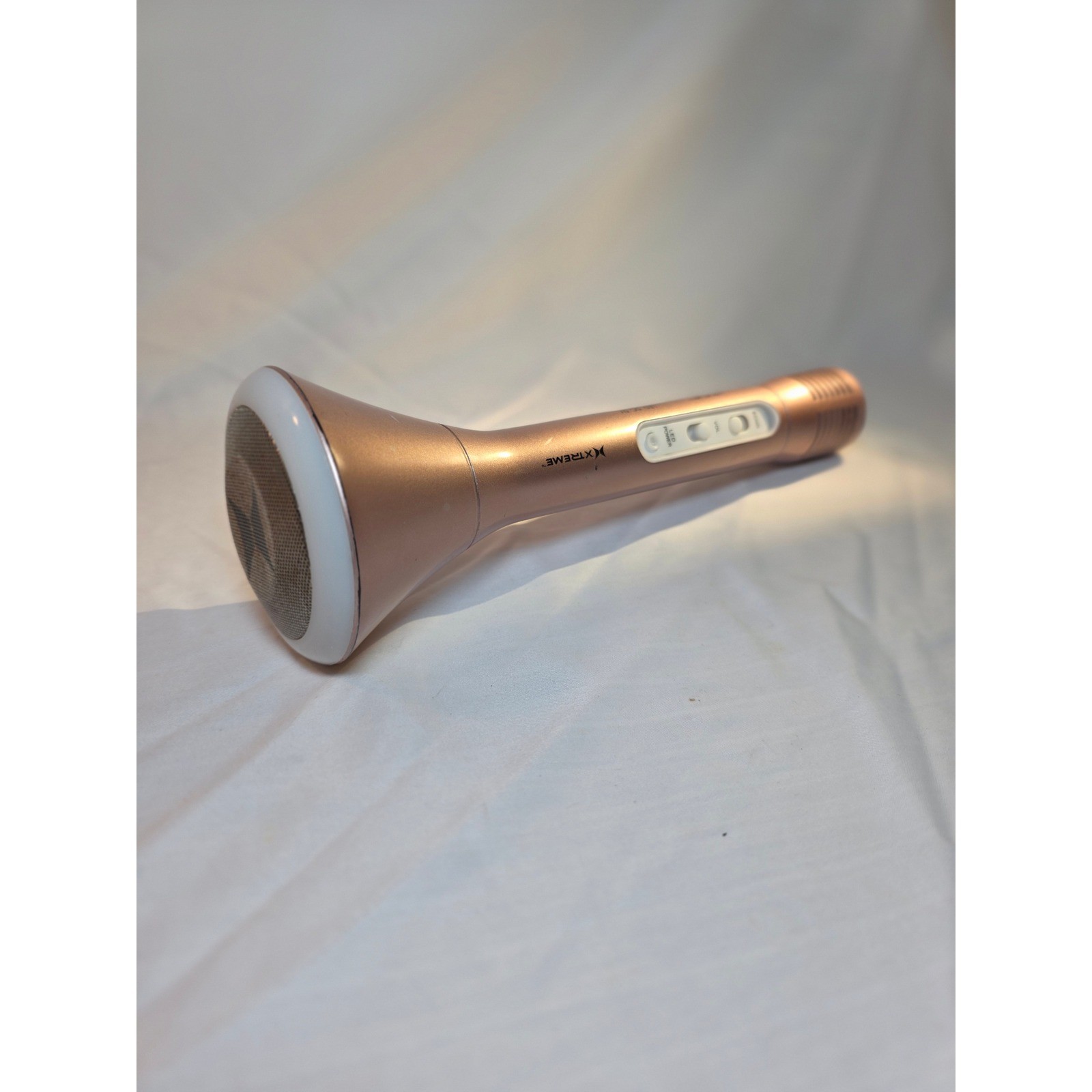 Xtreme Bluetooth Karaoke Microphone Rose Gold Wireless Speaker Mic with LED