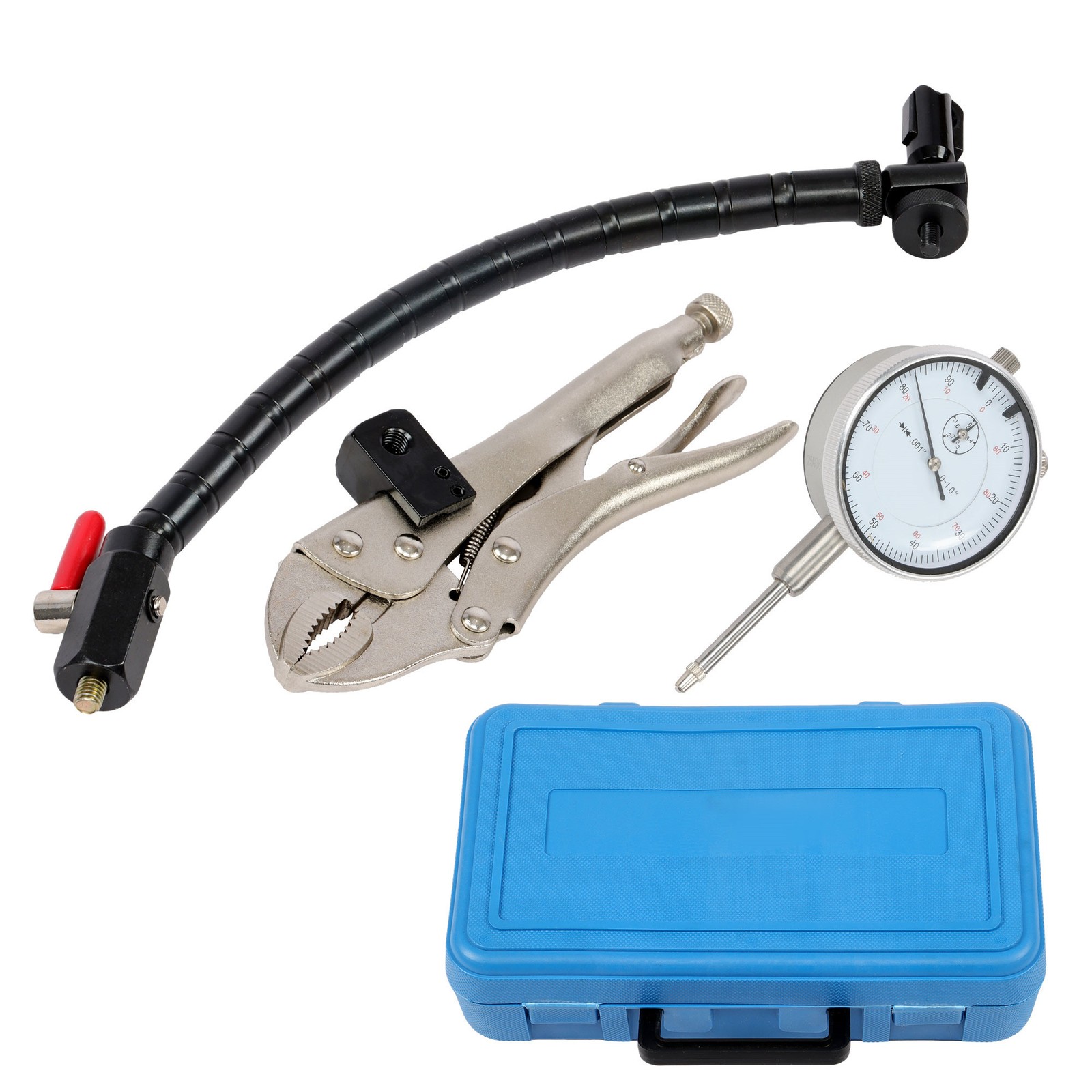 LABLT Flexible Arm Vise Grip W/ 1inch Dial Indicator .001'' Graduation Lug Back