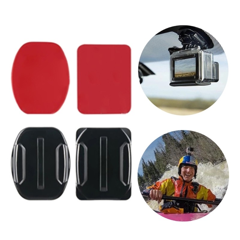 8/12/16/20/24/36Pcs Adhesive Mounts Helmet Flat Curved Mounts with Sticky Pad