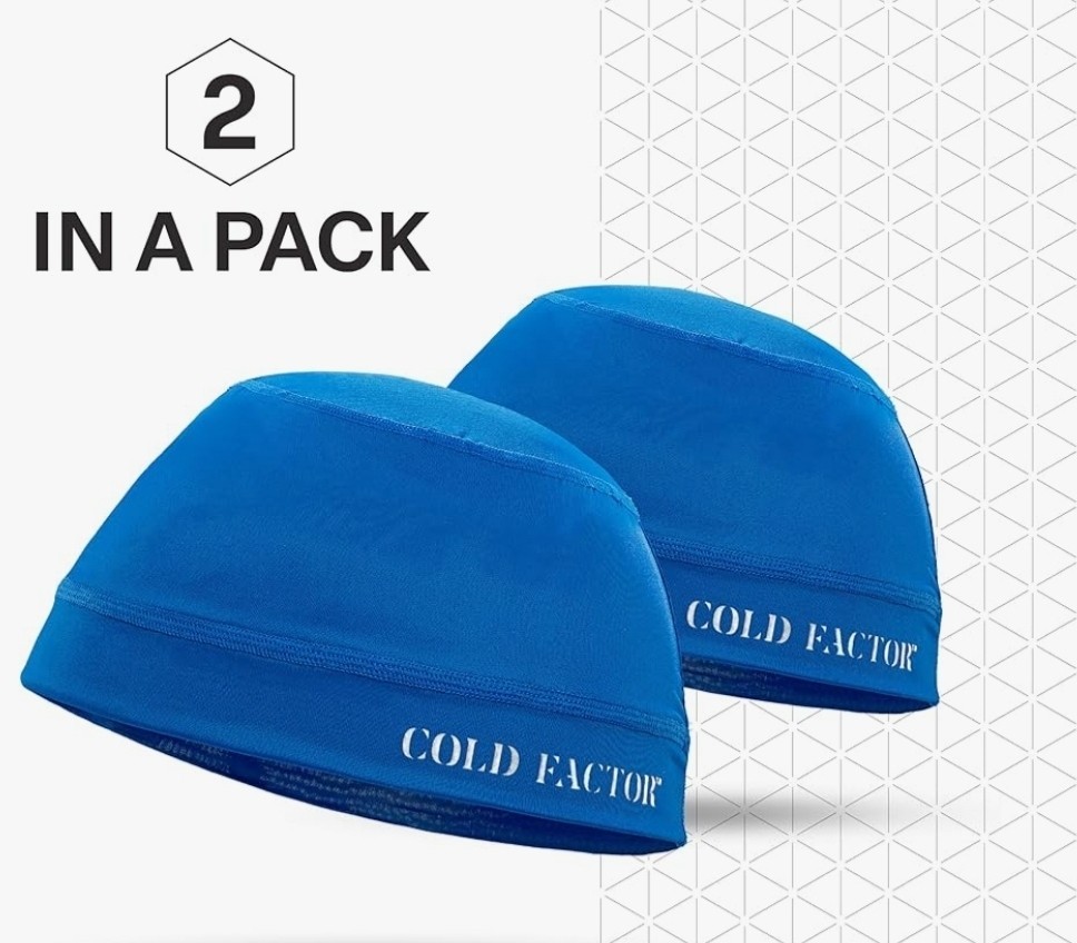 2 X Reusable Cold Therapy Cap Cooling Hat Blue One Size