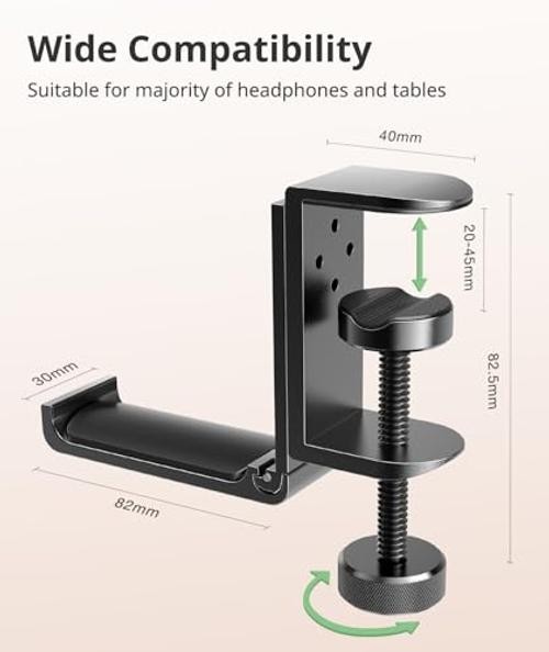 Foldable Aluminum Headphone Holder with Adjustable Adjustable Stand