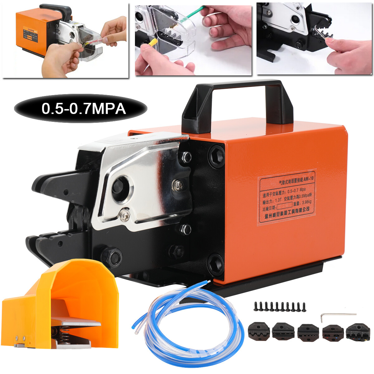 Pneumatic Crimping Tool Am-10 Air Powered Wire Terminal Crimping Machine