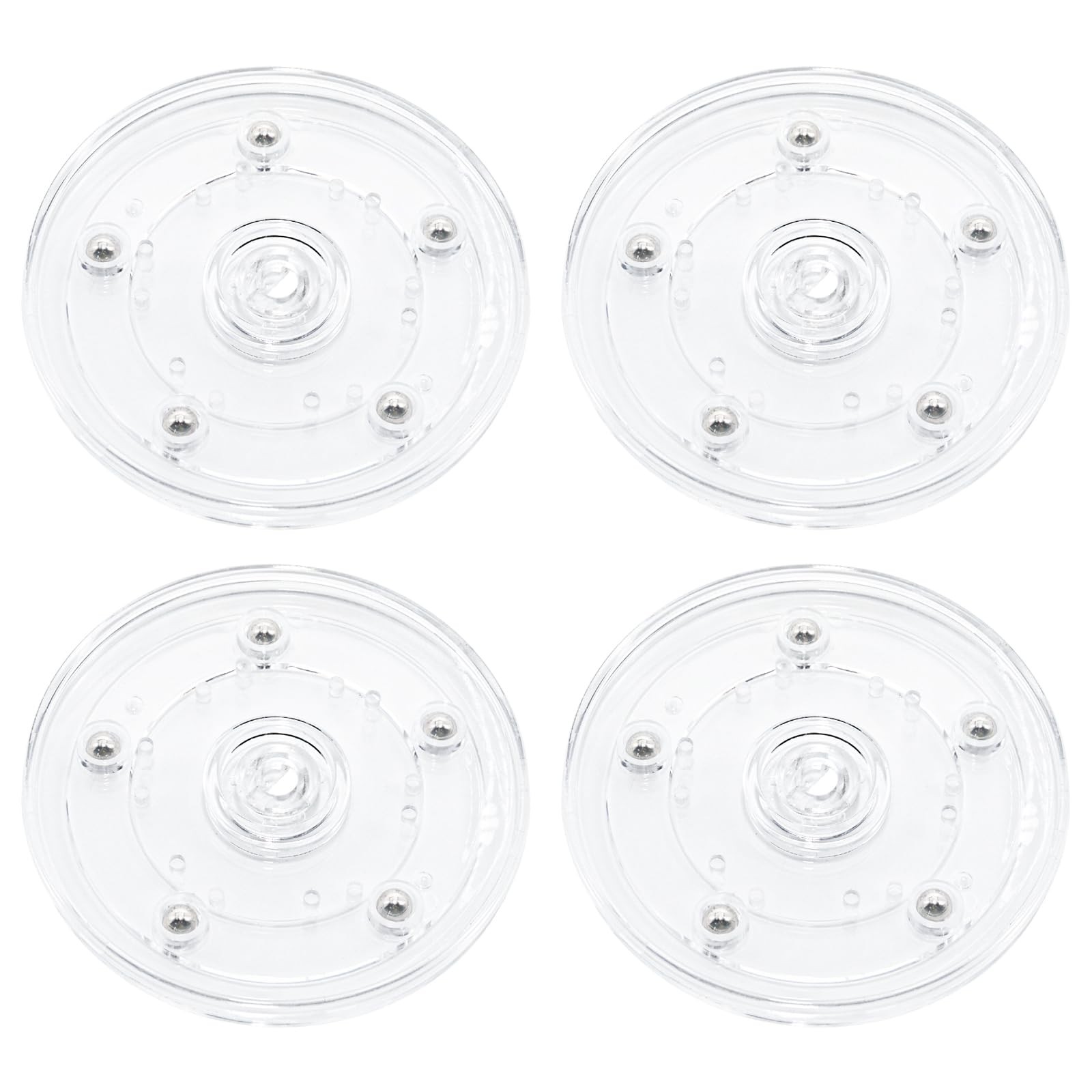 4 Pcs Clear 5 inch Acrylic Lazy Susan Rotating Turntable Organizer Bearings -...