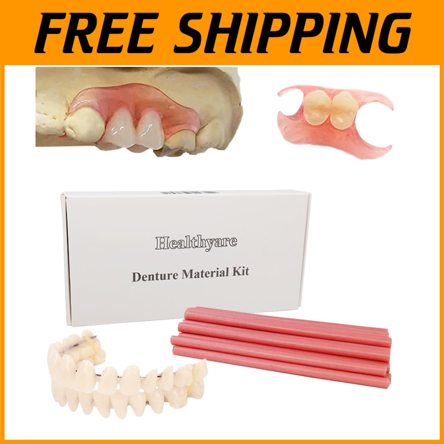 Adjustable DIY Dentures Kit - Realistic Fake Teeth for Missing Teeth Solutions-=