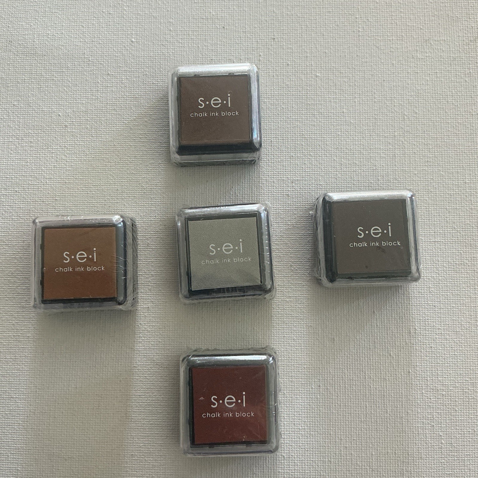 5 S.E.I. Chalk Ink Blocks Assorted Brown Gray Colors NOS Conforms to ASTM D-4236
