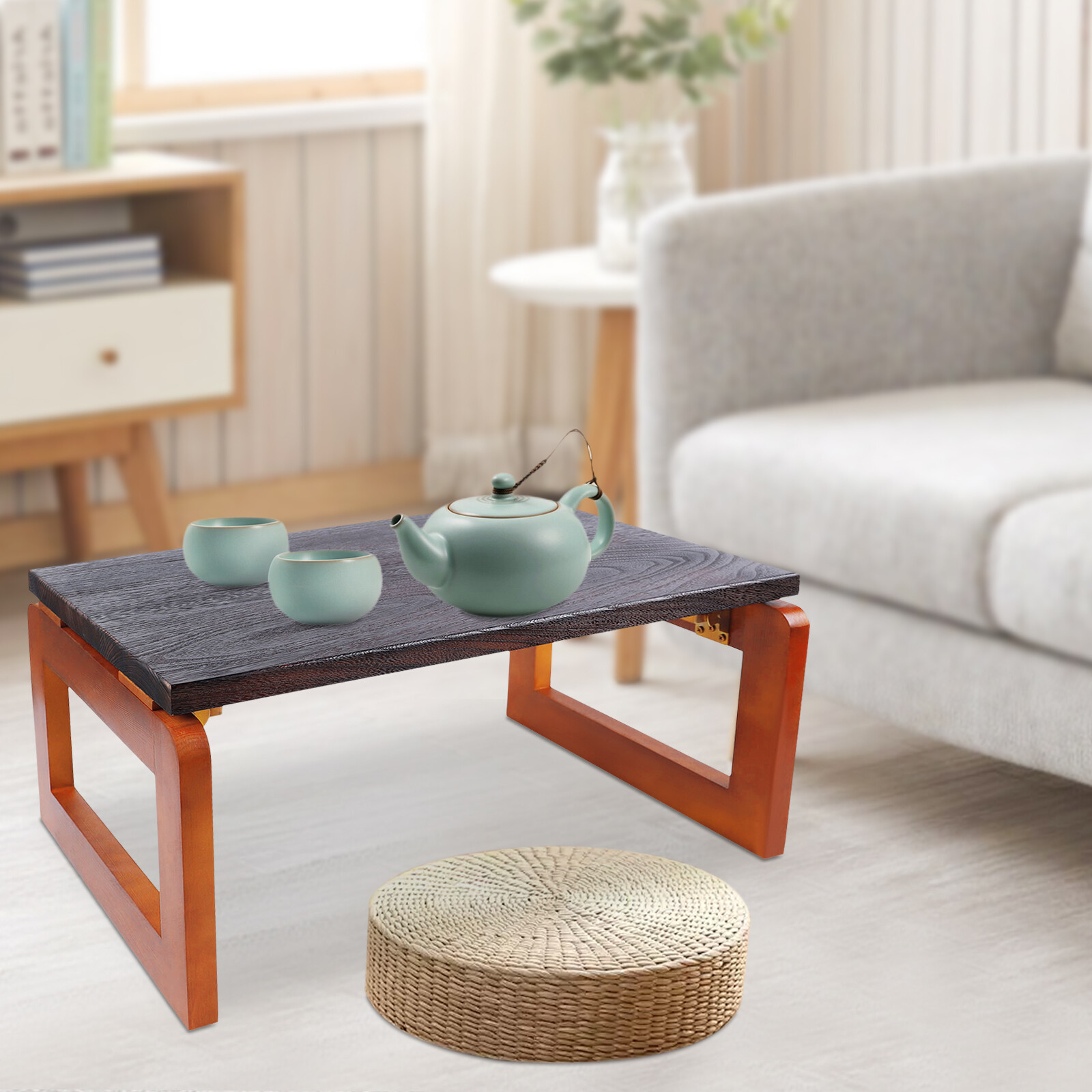 Flodable Wooden Folding Coffee Table Laptop Low Tea Table Tea Picnic Table