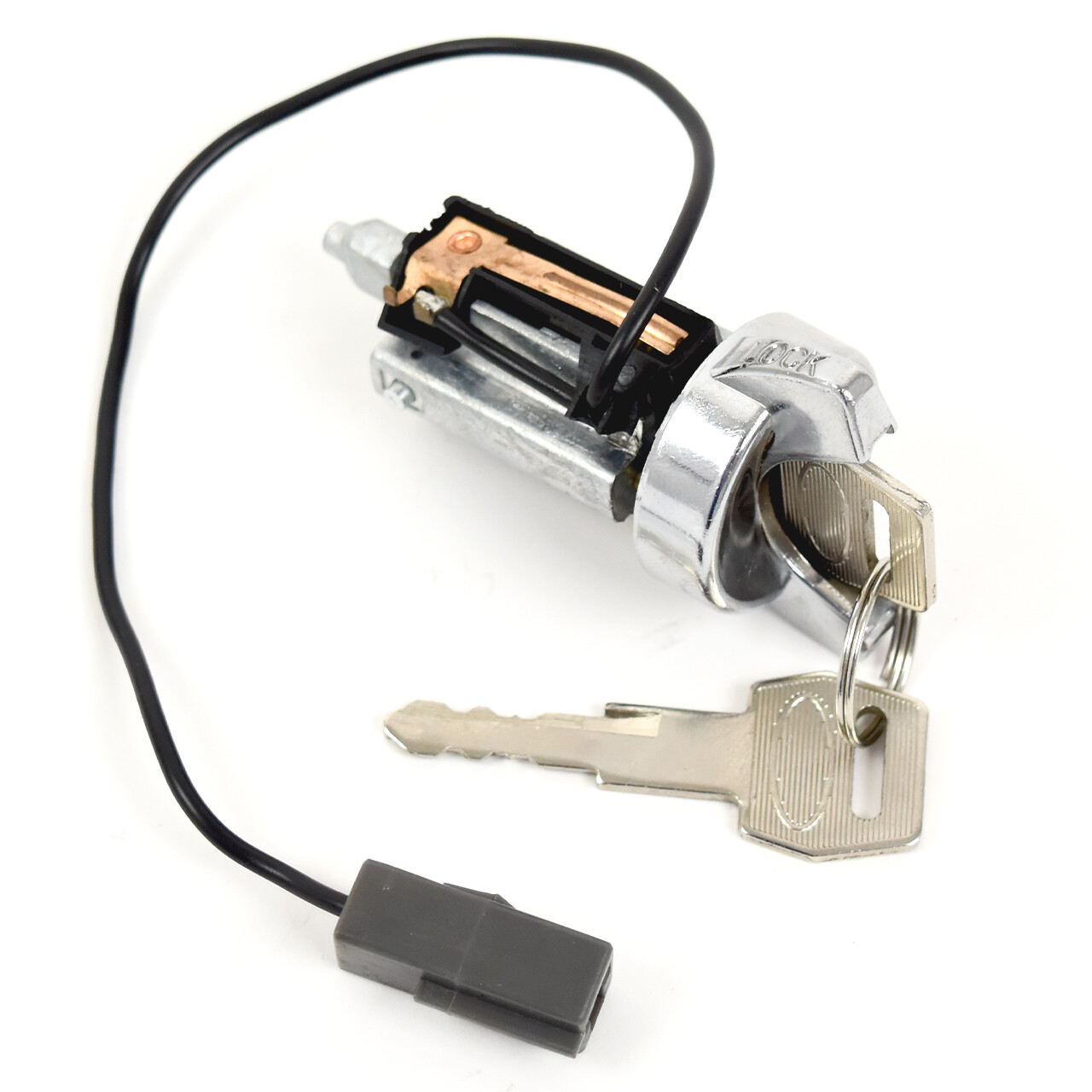 Ignition Lock Cylinder Chrome w/Keys 1979-1993 Mustang