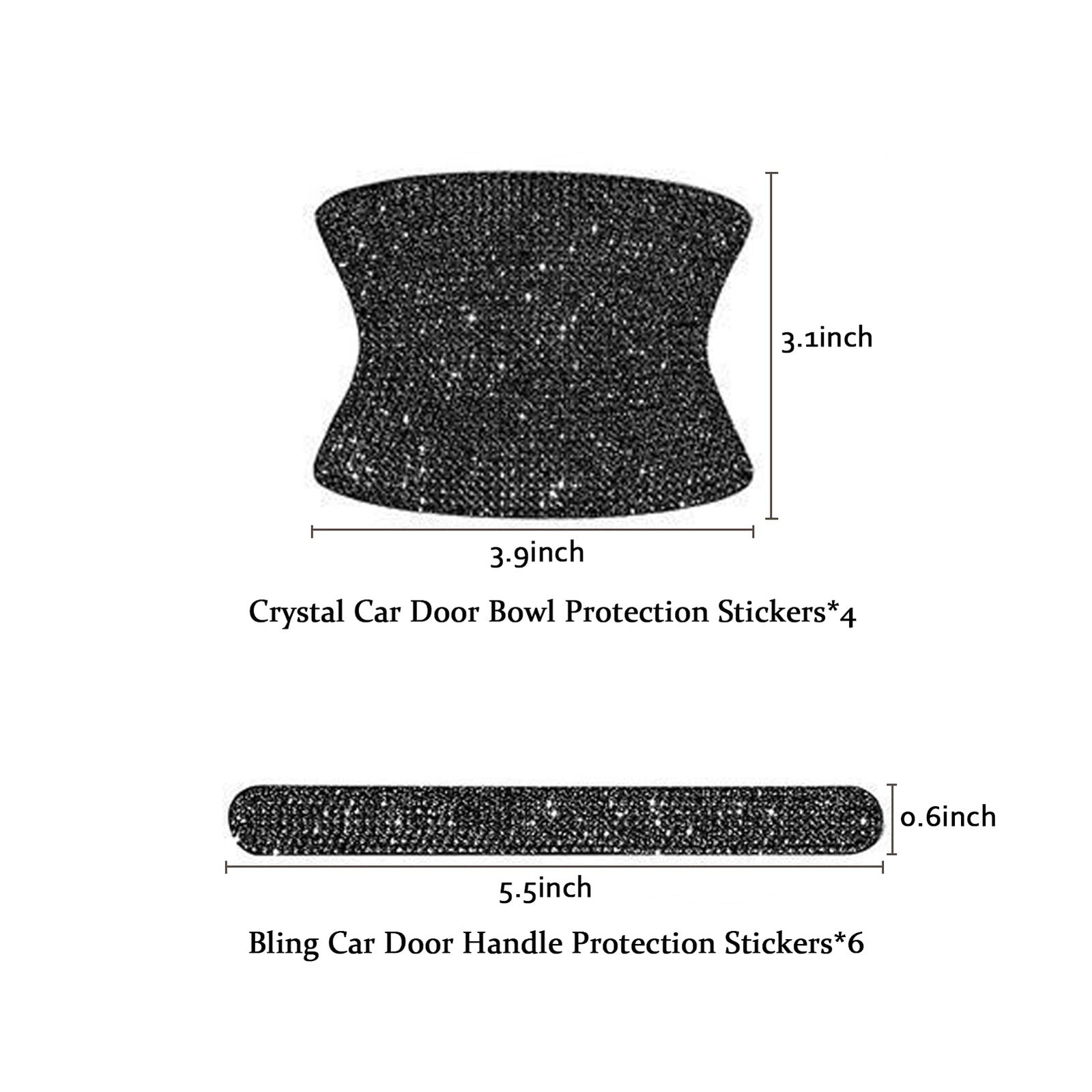 BetterJonny 10PCS Crystal Protector, Rhinestone Stickers Bling Scratch Black