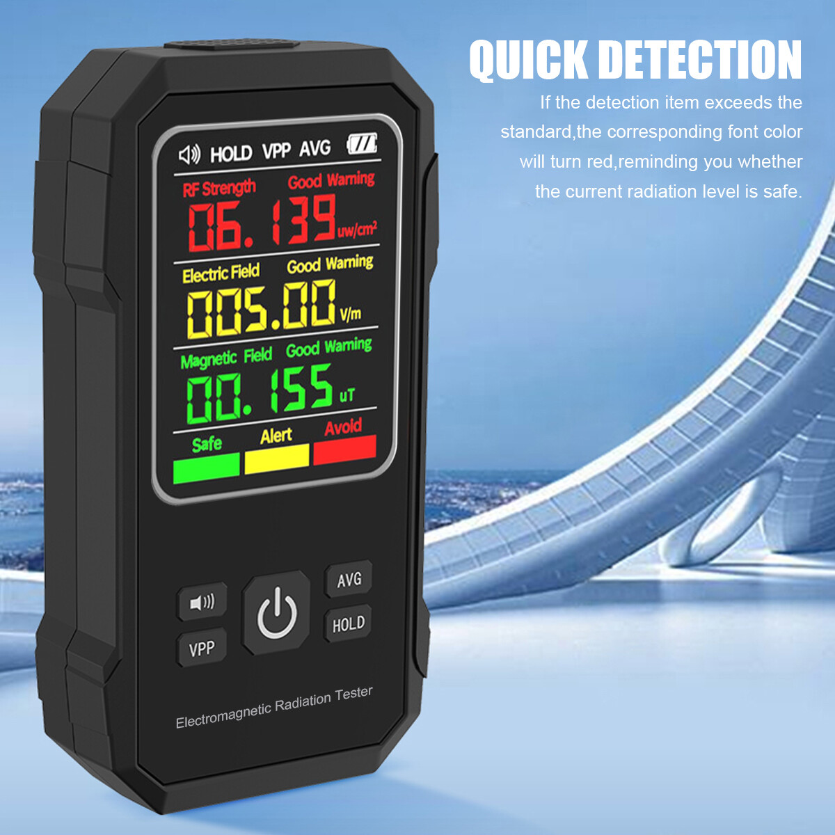 EMF Detector Electromagnetic Field Tester Digital Sensor Reader Meter Radiation