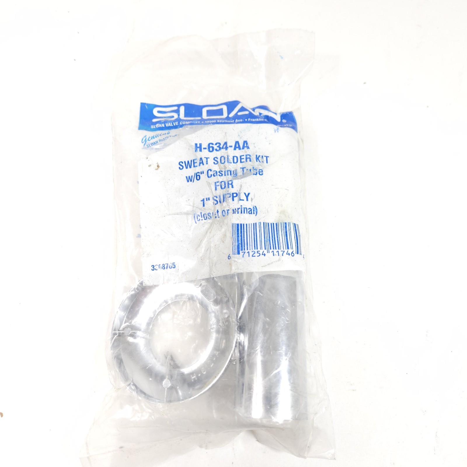 Sloan H-634-AA Sweat Kit End Connection 1" Chrome New Sealed