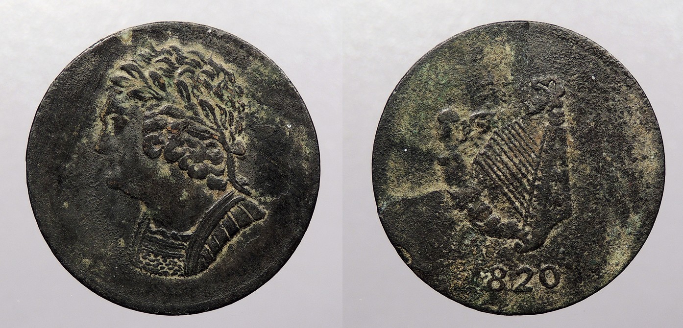 CANADA Lower Canada 1820 Halfpenny (1/2 Penny Token) Bust & Harp #WC107002