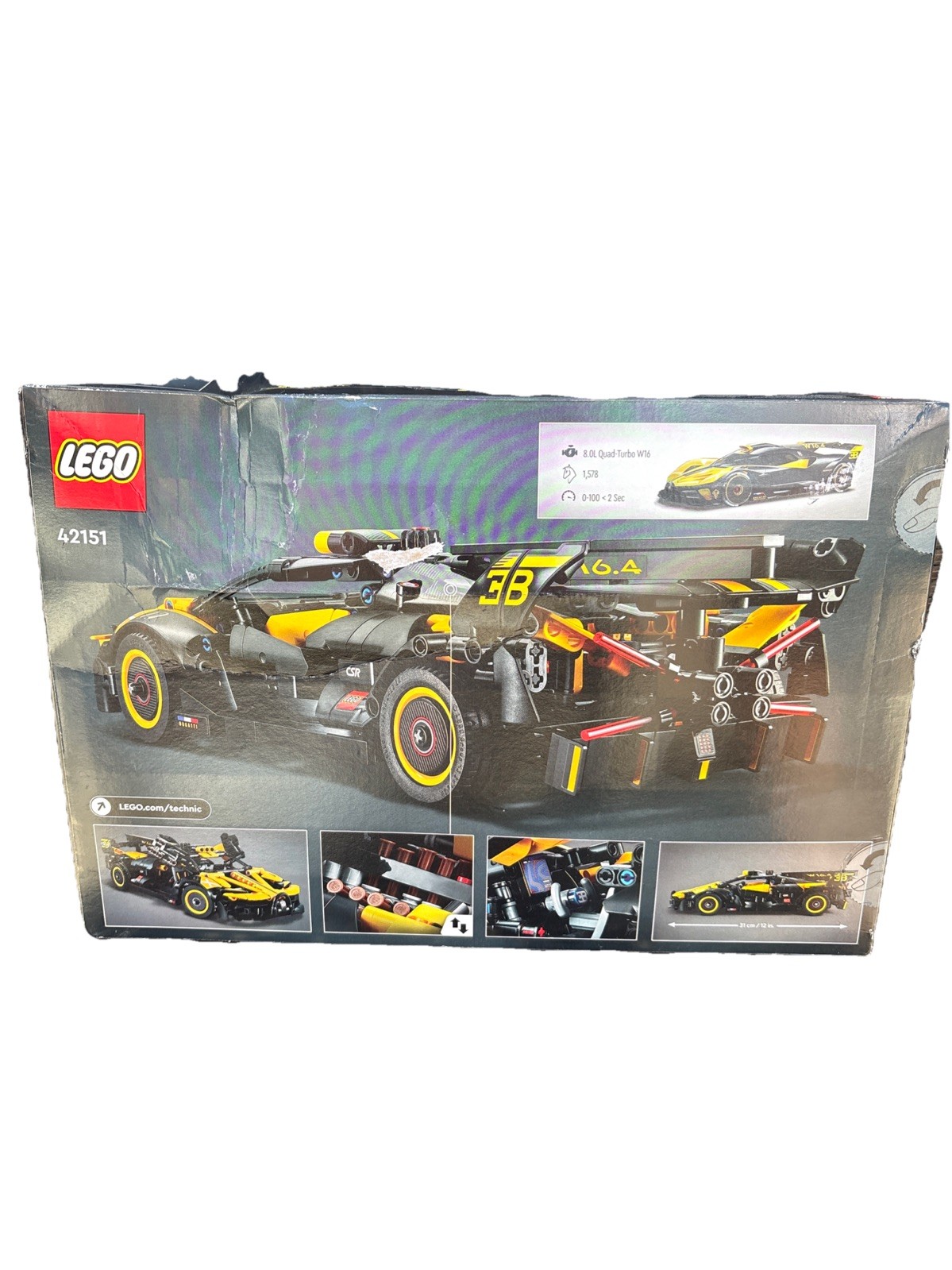 LEGO 42151 Technic Bugatti Bolide 905pcs New Box Damage