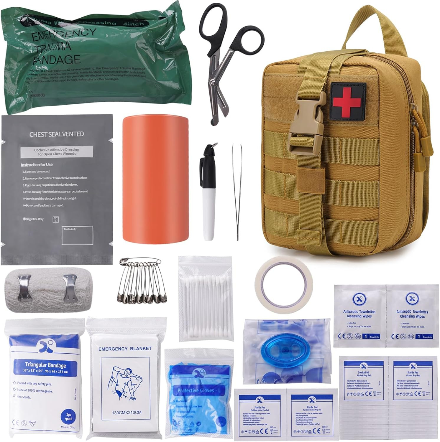 IFAK Trauma First Aid Kit Molle Pouches Emergency Survival Kit for Tactical Mili
