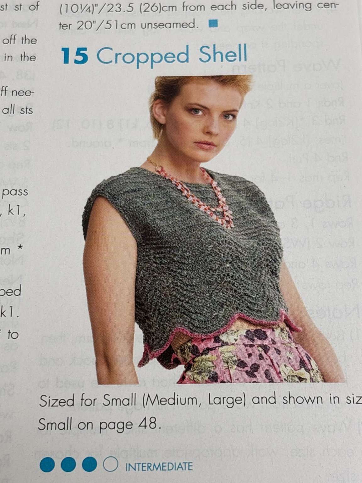 Cropped Shell Top Knitting Pattern Magazine Pages