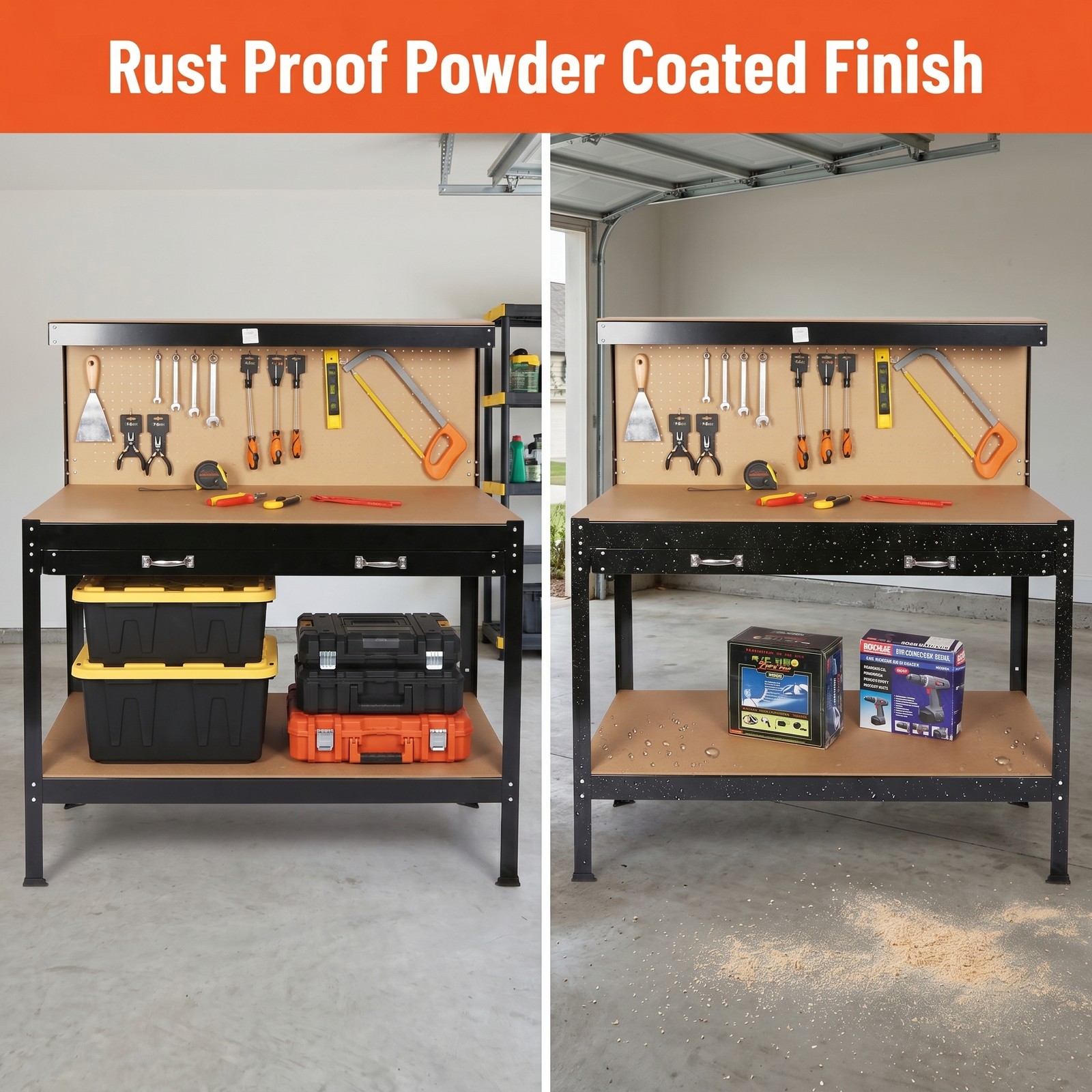 Durable Tool Storage Workbench Water and Rust Resistant