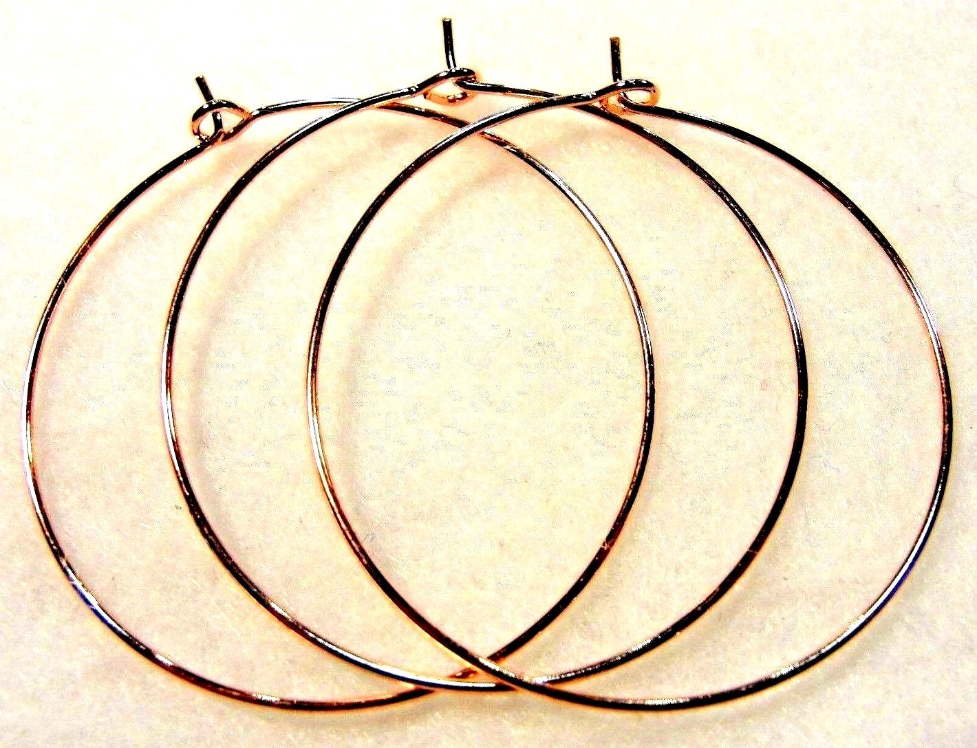20Pcs (10 Pair) Rose Gold-Plated Earring Hoops 1-3/8" or 35mm Tibetan EH28