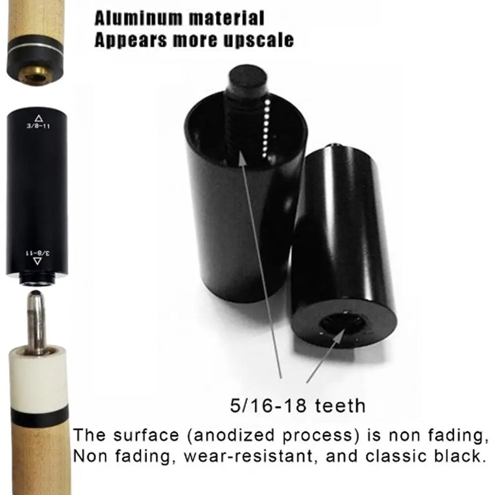 Center Cue Extension for Billiards Pool Cues All Joint Pins 3/8-8 5/16-18 3/8-11