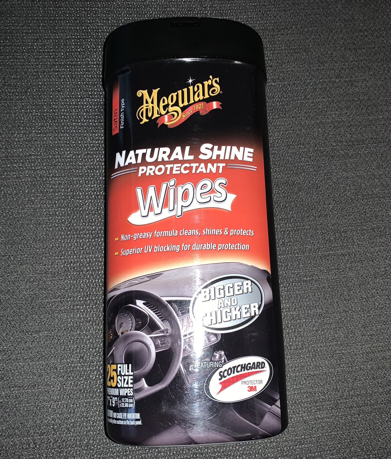 Meguiar's G4100 Natural Shine Protectant Wipes Satin Finish Type ScotchGard Prot