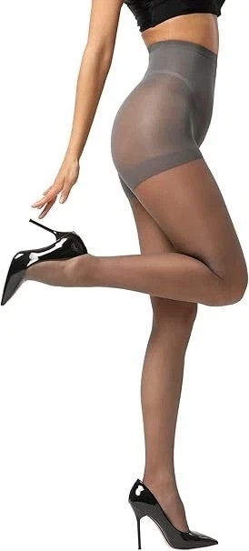 Grey Sheer Tights 20 Denier Control Top Womens 3 Pairs Shaping Hosiery