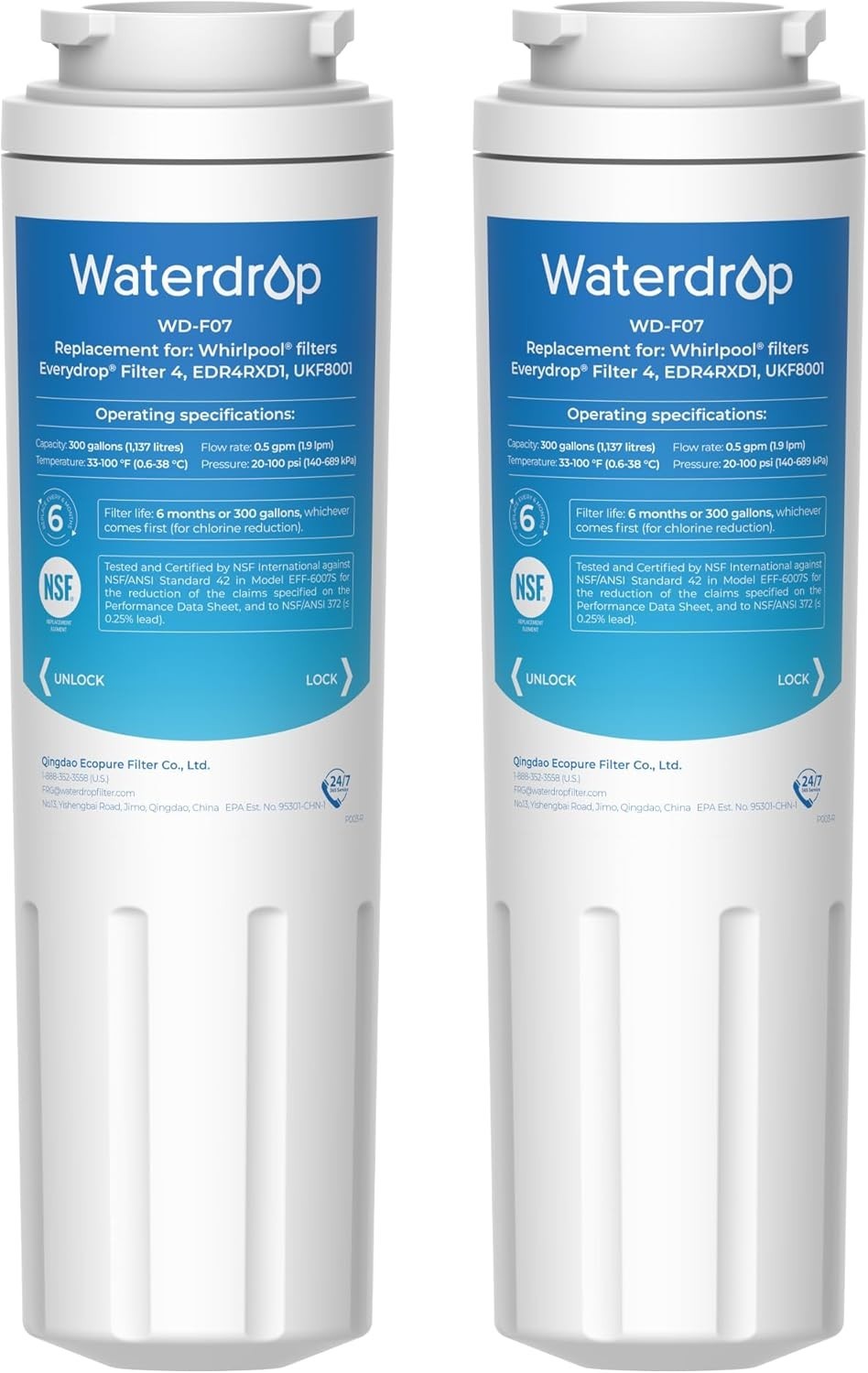 Waterdrop UKF8001 Refrigerator Water Filter  Replacement for Maytag UKF8001(2)