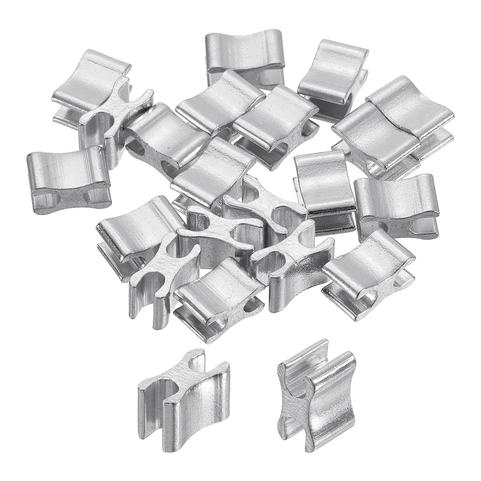 40Pcs Zipper Slider Retainers, #10 Closed-end Top Stoppers, Silver Tone