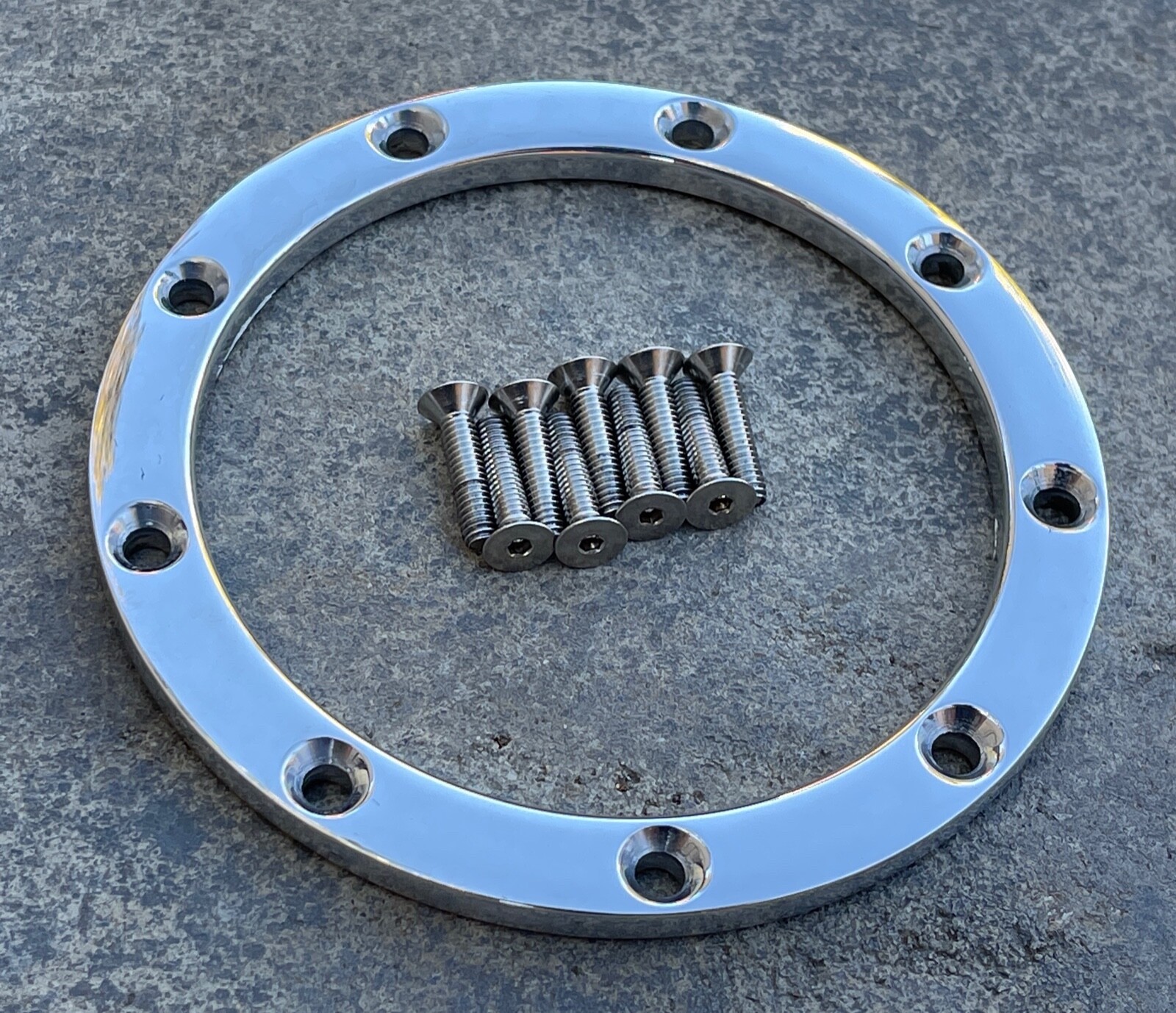 HORN BUTTON 9 BOLT BEAUTY RING & BOLTS FOR LECARRA BOYDS STEERING WHEEL HOT ROD