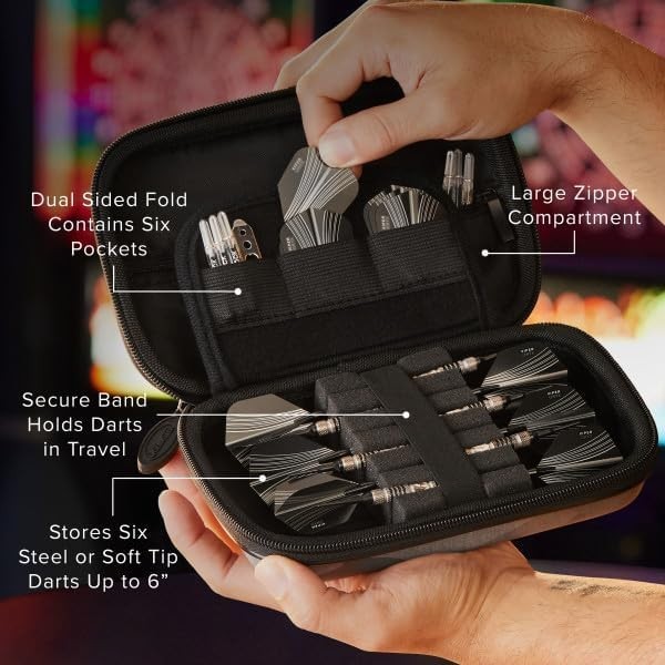 Tactech Outer Shell Dart Case - 6 Dart Capacity with Extra Accessories Storage