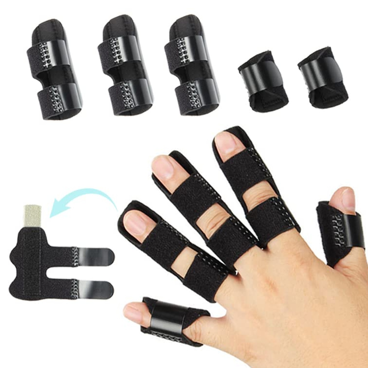 5 Pcs Trigger Finger Splint , Finger Brace for Straightening or Support for F...