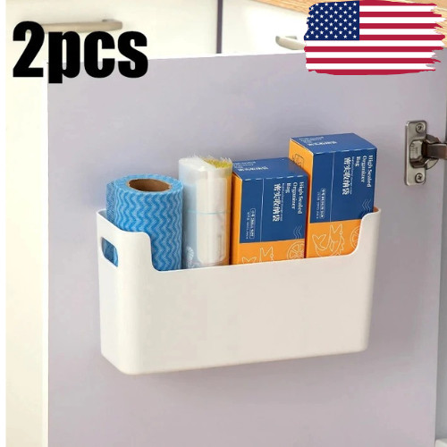 Wall Mounted Storage Box Cabinet Door Organizer Kitchen Hanging Container USA