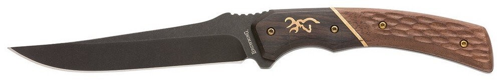 Browning Hunter Fixed Knife Trailing Point Dark Black Oxide Stonewashed-3220394B