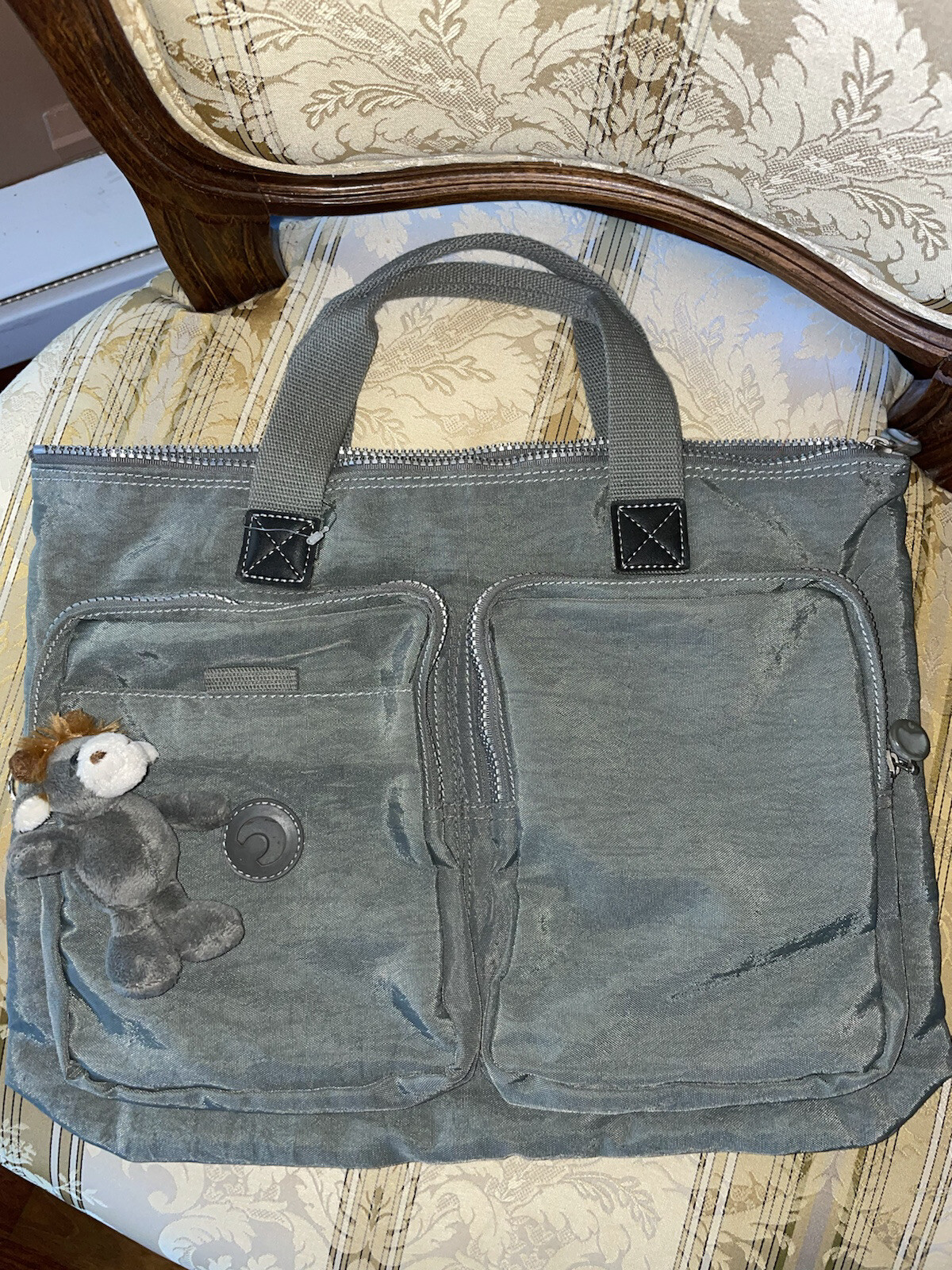 DECODE CASE BAG for 15" Laptop GREY NYLON LINED ORANGE NEW
