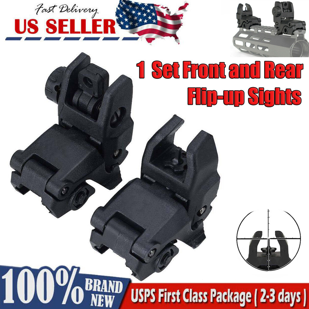 Premium Pair Flip-up Tactical Sight Nylon Folding Backup Sights Front and Rear