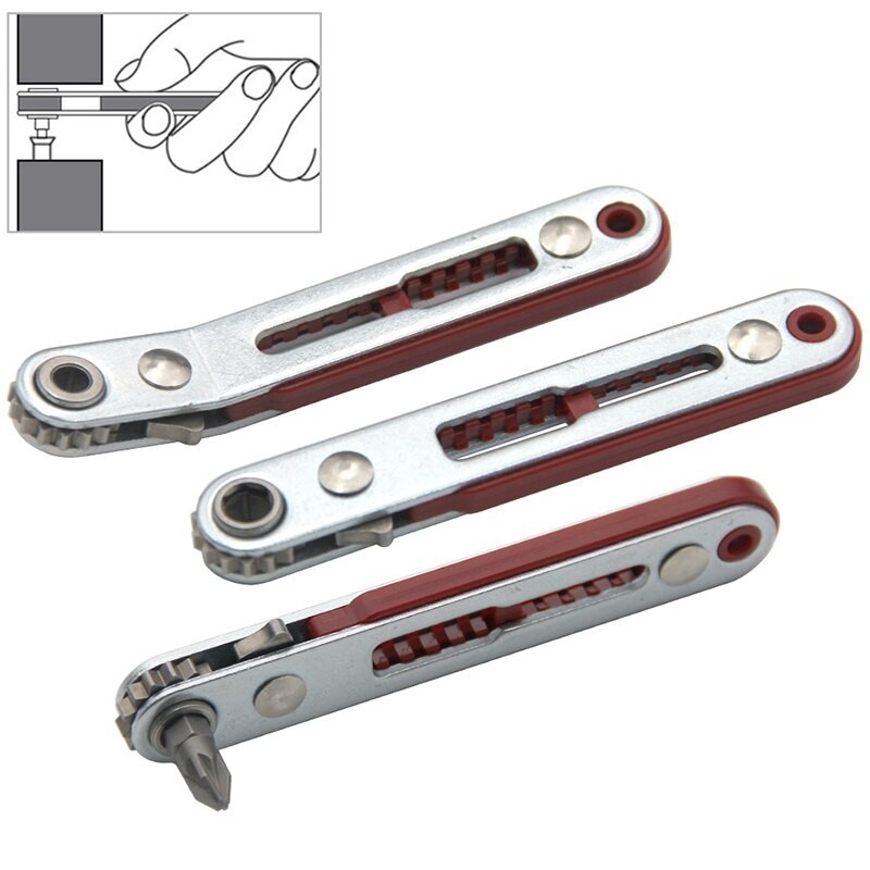Multifunctional Bidirectional Forward and Reverse Ratchet Screwdriver Elbow Flat