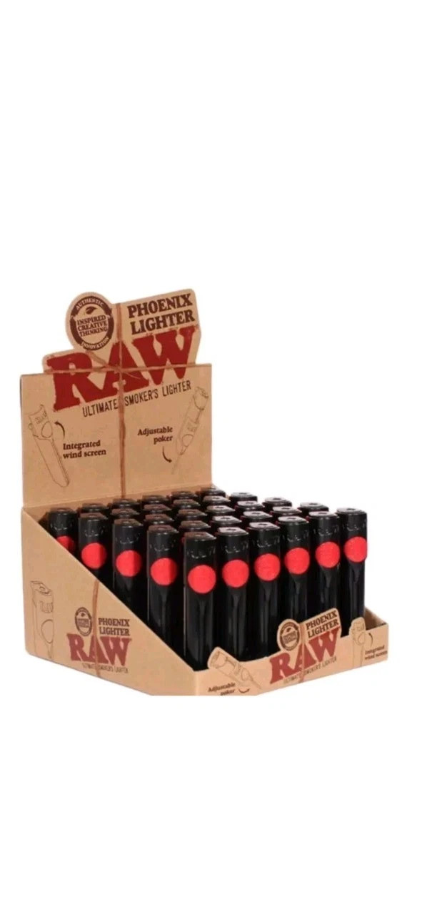 RAW Phoenix Smoker Lighter - Adjustable Wind Screen Pack of 30