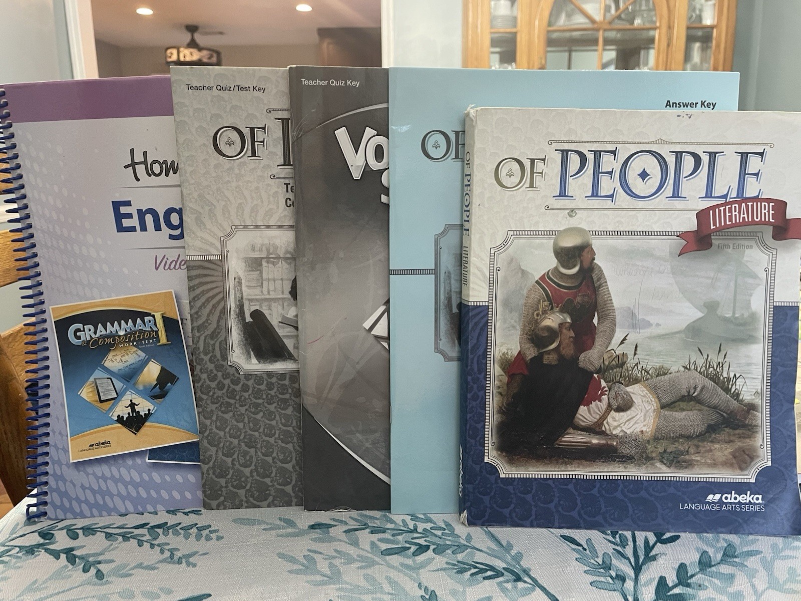 Abeka 7th Grade English Bundle Video Manual, Of People Textbook, 3 Answer Keys