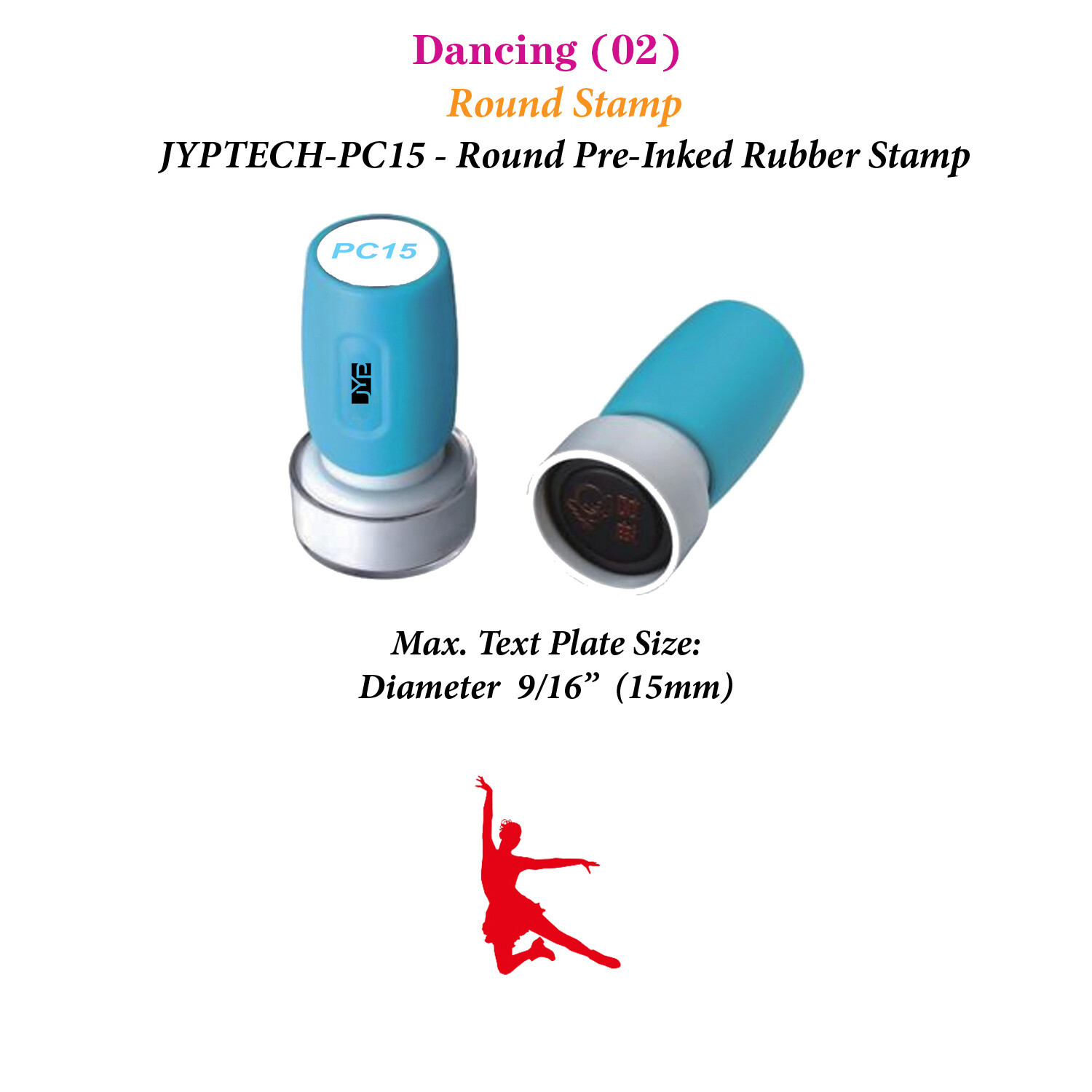 Dancing (02) Roeacher Stamp JYP PC15 Pre-Inked Rubber Stamp