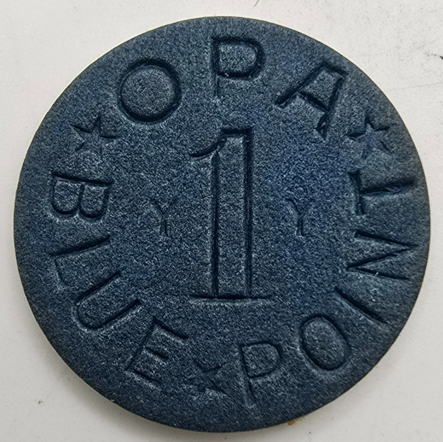 OPA BLUE Point Token Y-Y As Shown War Ration WW2 Vintage Old Coin YY Free Ship!