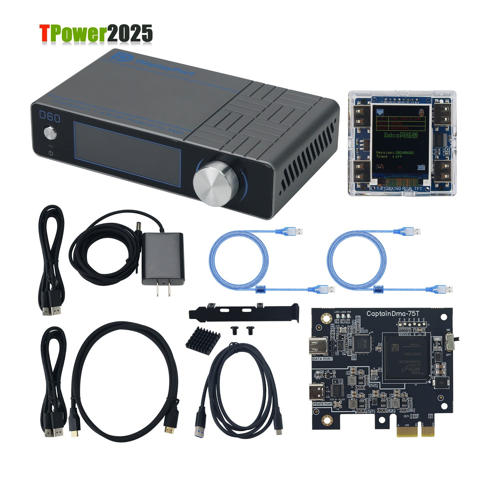 CapDMA D60 Video Overlay Box 4K Adaptive Fuser HDMI-compatible + Cap75T + KMBox