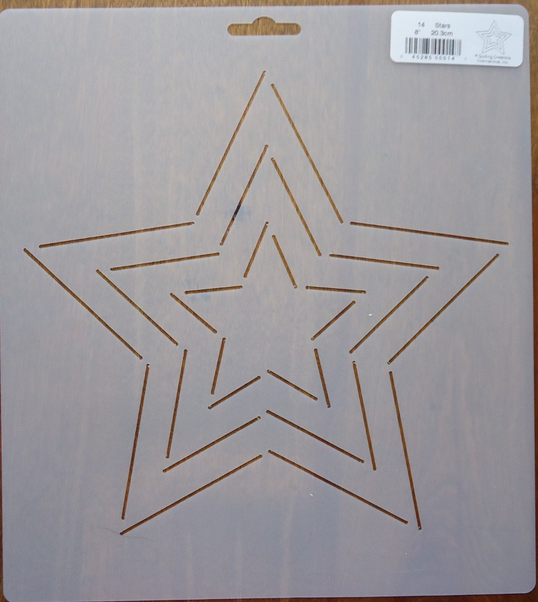Stencil Quilting Star 8" 20.3cm QC quilt 14 stitch Zentangle template stars